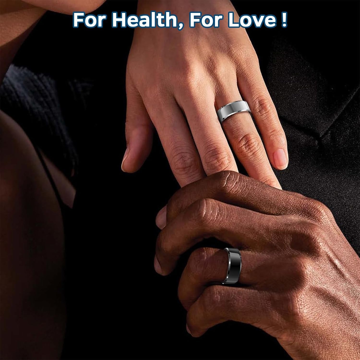 Sleep Tracker Ring with Heart Rate, Waterproof Fitness Ring for Activity Monitoring/Steps/Distance/Calories, Air Gestures, up to 7-Day Battery, for Ios Android (Silver,#12)