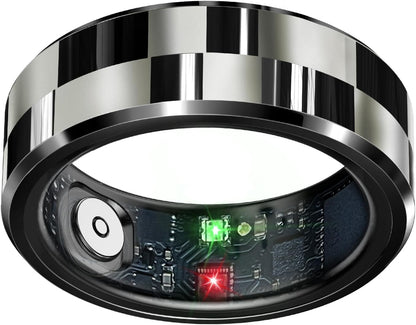 Sleep Tracker Ring with Heart Rate, Waterproof Fitness Ring for Activity Monitoring/Steps/Distance/Calories,Air Gestures,Up to 7Day Battery,For Ios Android(Stylish Black#10)